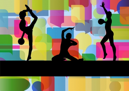 Gymnast with ball vectorのイラスト素材