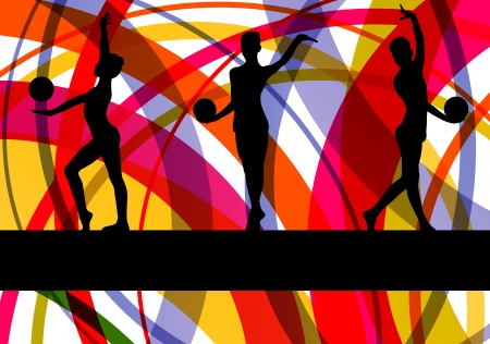Gymnast with ball vectorのイラスト素材