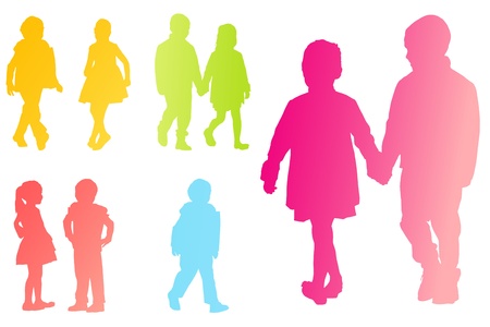 Children, kids in school background concept setのイラスト素材
