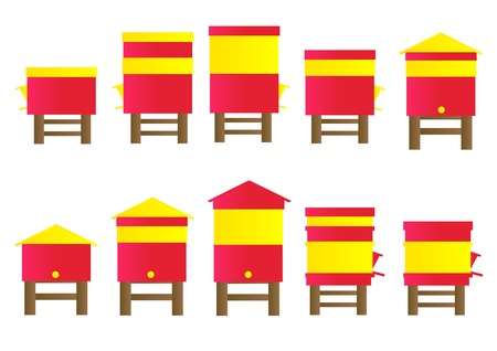Bee hive background setのイラスト素材