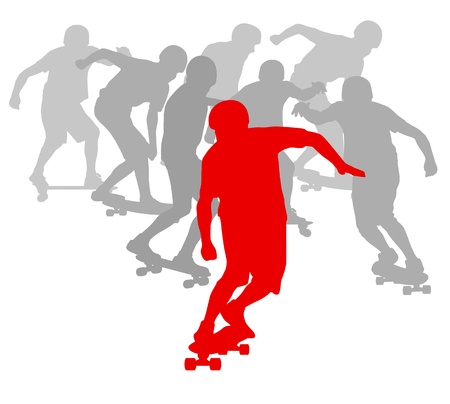 Skateboarder winner in front of crowd background conceptのイラスト素材