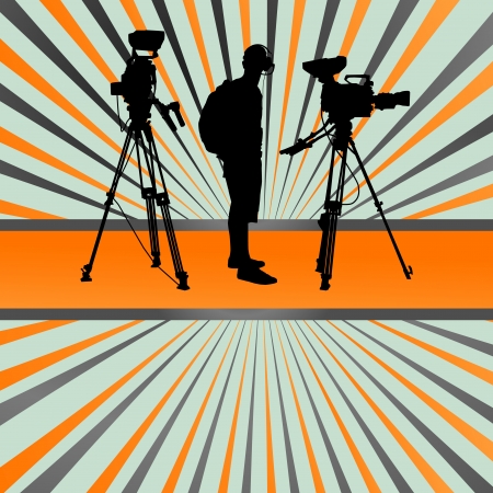 Cameraman silhouette backgroundのイラスト素材