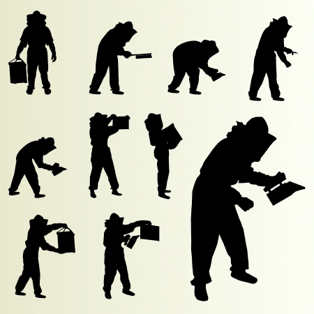 Beekeeper working set backgroundのイラスト素材