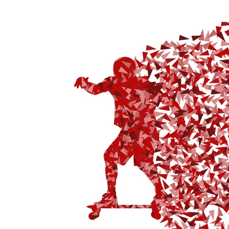 Skateboarder abstract background template conceptのイラスト素材