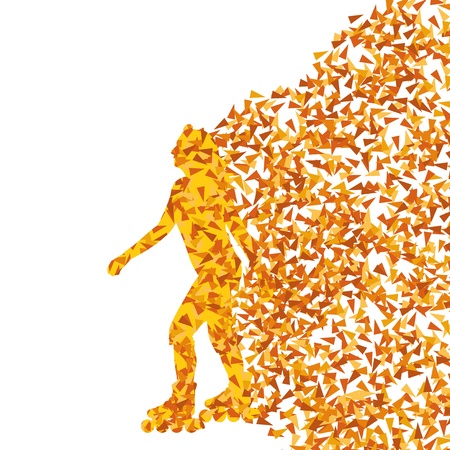 Skater silhouette abstract background conceptのイラスト素材