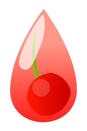 Red cherry berries juice dropのイラスト素材