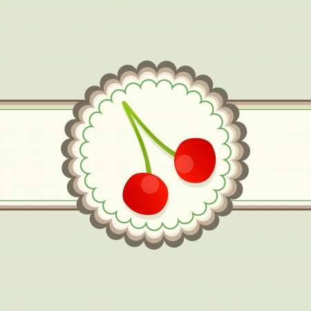 Red cherry berries backgroundのイラスト素材