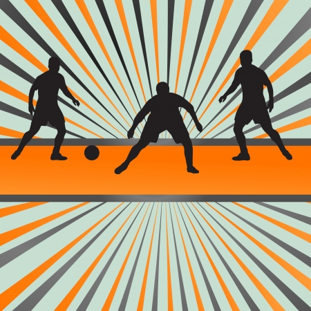 Soccer football player silhouette burst background for posterのイラスト素材