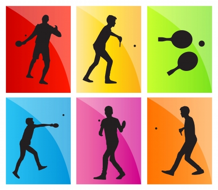 Table tennis player silhouette table tennis background for posterのイラスト素材