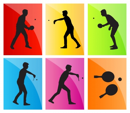 Table tennis player silhouette table tennis background for posterのイラスト素材