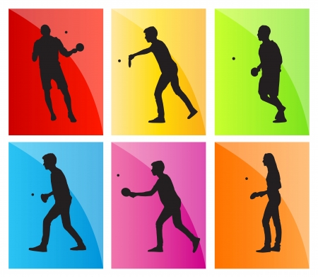 Table tennis player silhouette table tennis background for posterのイラスト素材