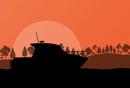 Yacht, boat sailing background for posterのイラスト素材