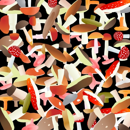 Mushrooms vector autumn background conceptのイラスト素材