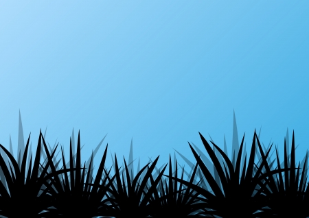 Grass detailed silhouette landscape illustration background vector for posterのイラスト素材