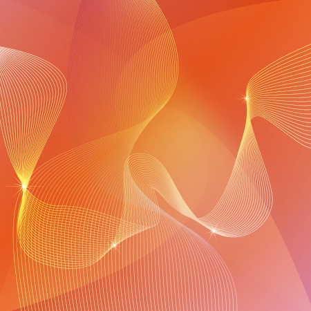 Abstract orange background vector concept template with wavesのイラスト素材
