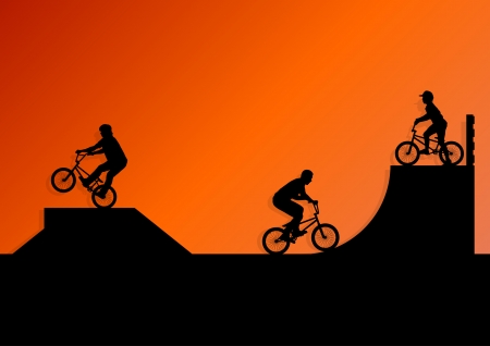 Extreme cyclists bicycle ridersのイラスト素材