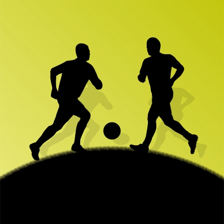 Soccer football players active sport silhouettes vector background illustration conceptのイラスト素材