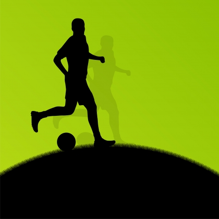 Soccer football players active sport silhouettes vector background illustration conceptのイラスト素材