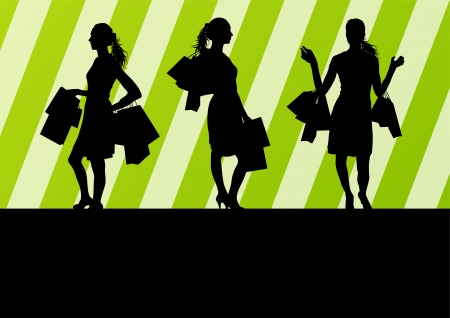 Women with shopping bags のイラスト素材