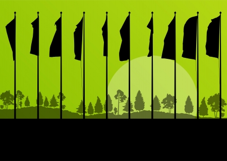 Waving flags vector backgroundのイラスト素材