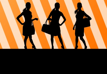 Women with shopping bags のイラスト素材