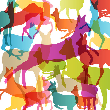 Doe venison deer silhouettes in abstract animal background illustration vectorのイラスト素材