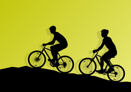 Active cyclist bicycle rider background illustration vector for posterのイラスト素材