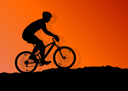 Active cyclist bicycle rider background illustration vector for posterのイラスト素材