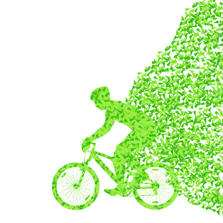 Colorful sport road bike rider bicycle silhouette background illustration vector concept made of triangular fragments explosionのイラスト素材