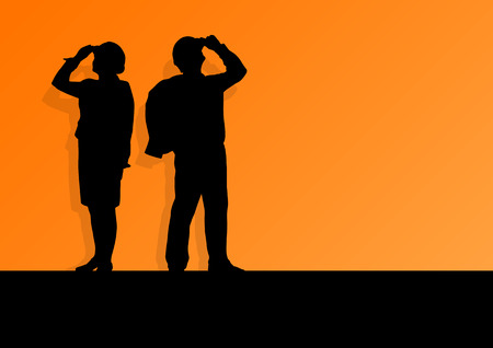 Construction engineers in safety helmets in industrial concept vector background illustration for posterのイラスト素材