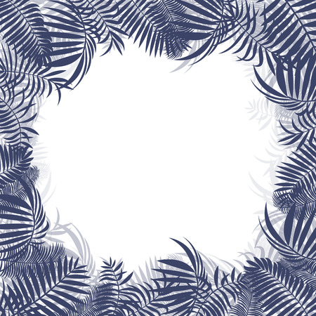Tropical jungle rain forest vector background blank frame template concept with copy space centerのイラスト素材