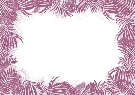 Tropical jungle rain forest vector background blank frame template concept with copy space centerのイラスト素材