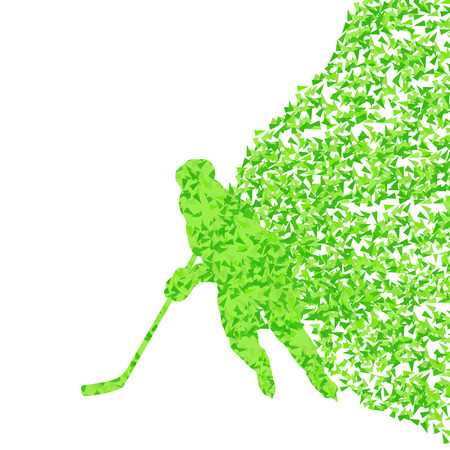 Ice hockey player silhouette sport abstract vector background concept made of triangular fragments exploasion for posterのイラスト素材