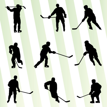 Ice hockey player silhouette sport abstract vector background conceptのイラスト素材
