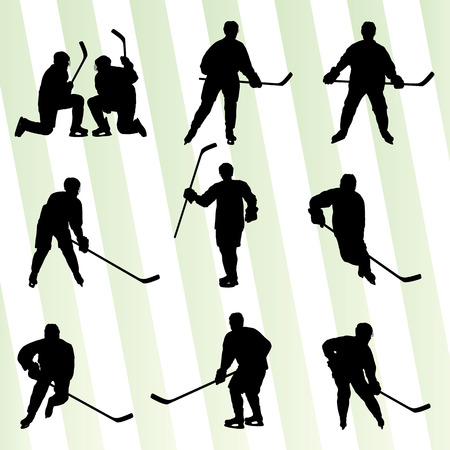 Ice hockey player silhouette sport abstract vector background conceptのイラスト素材