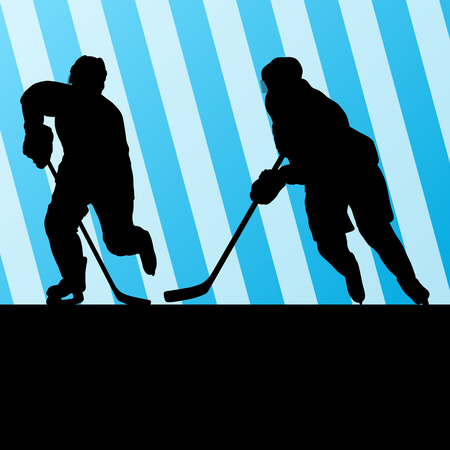 Ice hockey player silhouette sport abstract vector background concept for posterのイラスト素材