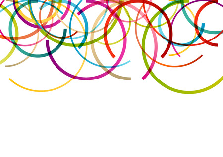 Color circle round ellipse lines waves colorful mosaic abstract illustration background vectorのイラスト素材