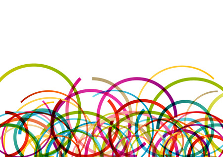 Color circle round ellipse lines waves colorful mosaic abstract illustration background vectorのイラスト素材