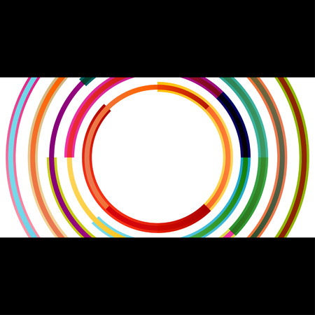 Color circle round ellipse lines waves colorful mosaic abstract illustration background vectorのイラスト素材