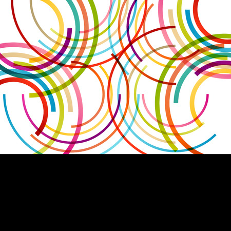 Color circle round ellipse lines waves colorful mosaic abstract illustration background vectorのイラスト素材