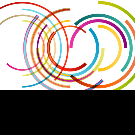 Color circle round ellipse lines waves colorful mosaic abstract illustration background vectorのイラスト素材