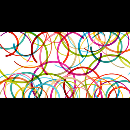 Color circle round ellipse lines waves colorful mosaic abstract illustration background vectorのイラスト素材
