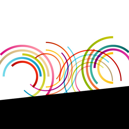 Color circle round ellipse lines waves colorful mosaic abstract illustration background vectorのイラスト素材