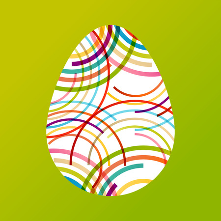 Easter egg fresh spring color line abstract background illustration vectorのイラスト素材