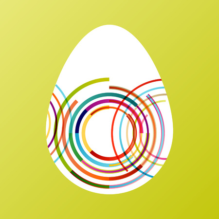 Easter egg fresh spring color line abstract background illustration vectorのイラスト素材