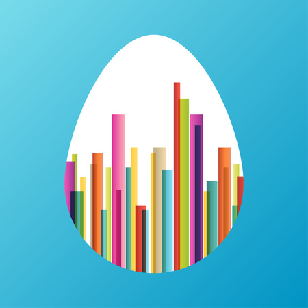 Easter egg fresh spring color line abstract background illustration vectorのイラスト素材
