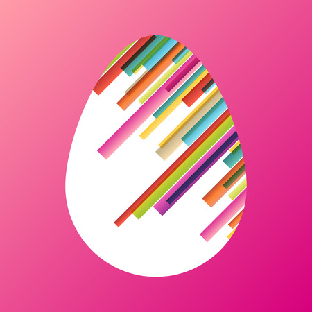 Easter egg fresh spring color line abstract background illustration vectorのイラスト素材