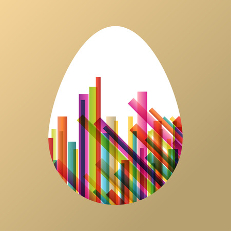 Easter egg fresh spring color line abstract background illustration vectorのイラスト素材