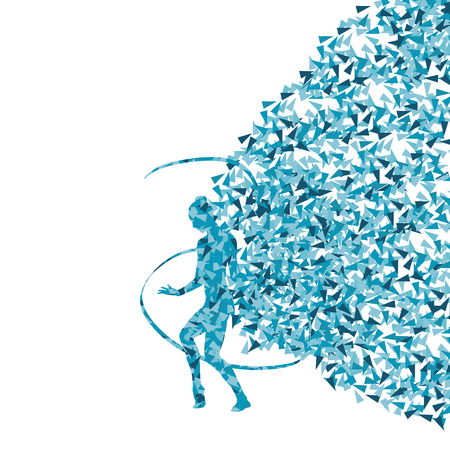 Teenager gymnastic with ribbon abstract background for posterのイラスト素材