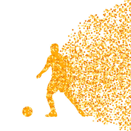 Soccer player winner vector background concept isolated  made of dots fragments explosionのイラスト素材